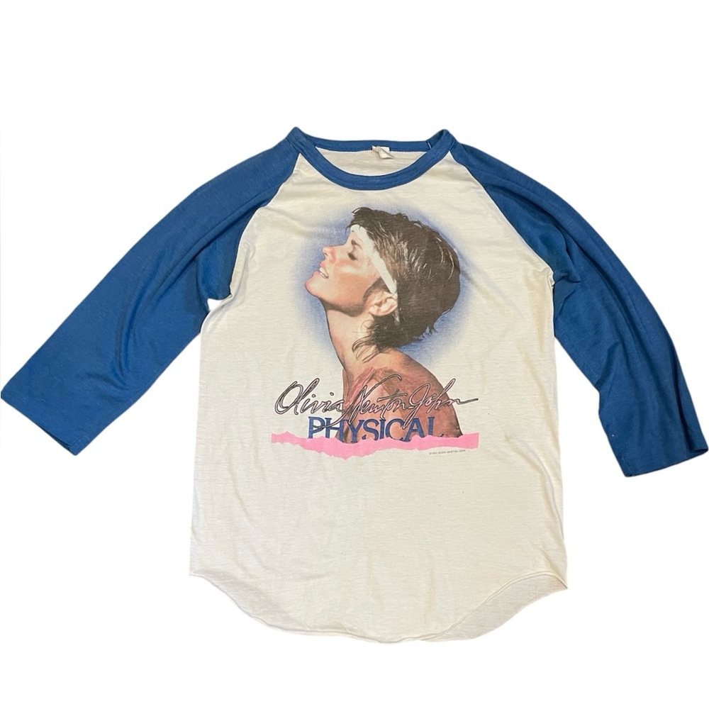 Vintage 1982 Olivia Newton John Physical Tour 3/4 Sleeve Tee Shirt L